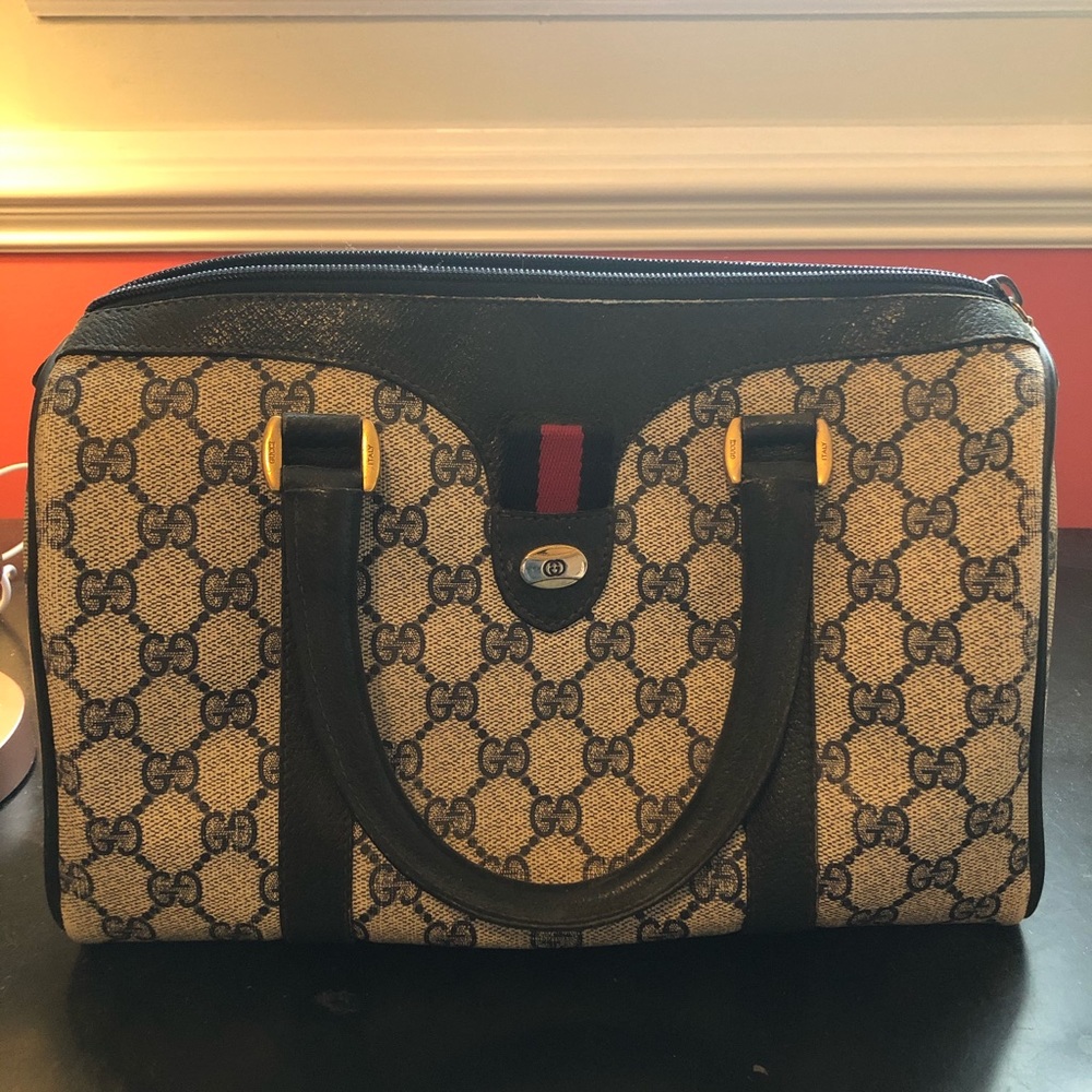 Vintage Gucci Boston Cloth Bowl Bag 1980’s